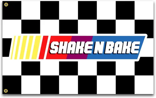 Shake N Bake Talladega Nights - Bandera motivacional para dormitorio universitario, fiestas de gimnasio al aire libre, dormitorio, garaje decoración