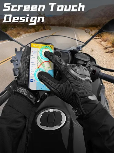 Miniatura 4 de COFIT - Guantes de motocicleta con malla transpirable, guantes de moto con protección táctil para hombres y mujeres, para BMX ATV MTB, carreras
