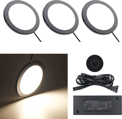 Miniatura 14 de VST Mini panel de iluminación para debajo del gabinete, 3 unidades, 3.94 pulgadas, 12 V, 2.5 W (total 7.5 W) con interruptor de atenuación Paquete
