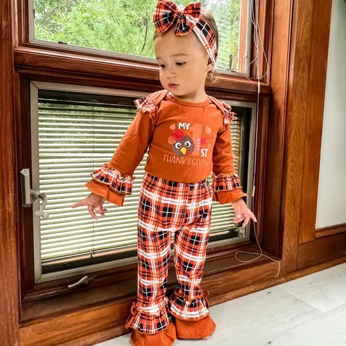 Miniatura 16 de HINTINA Conjunto de ropa para bebé recién nacida con diadema para el primer Halloween