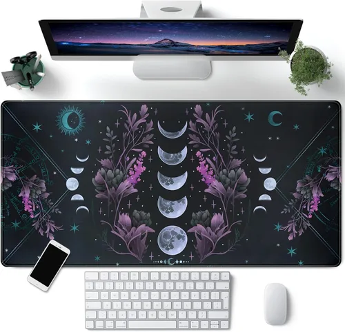 Miniatura 14 de Alfombrilla de mouse japonesa para juegos, color morado, XXL, extendida, anime, genial, grande, para teclado, mouse, alfombrilla de escritorio