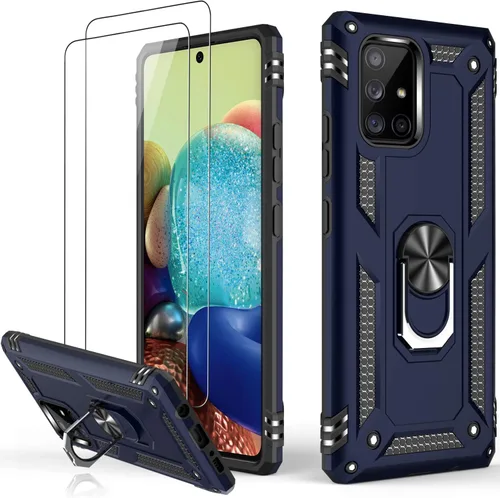 Miniatura 48 de LUMARKE Funda para Galaxy A51 4G con protector de pantalla, supera los 16 pies, probada en caídas, de grado militar, con soporte de anillo Rojo