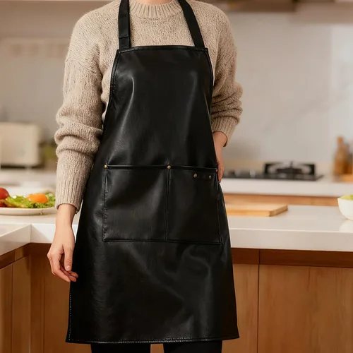 Miniatura 7 de eywlwaar Delantal impermeable de poliuretano con 2 bolsillos grandes, delantal ajustable a prueba de aceite para cocina, lavavajillas, cocina, 29.92