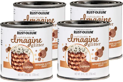 Miniatura 6 de Rust-Oleum 349201 Imagine Craft & Hobby - Pintura intensa con purpurina, 8 onzas, cobre