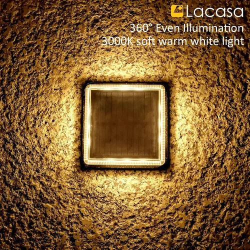 Miniatura 8 de Lacasa Luces solares de escalón, paquete de 4 luces LED solares de 50 lm, 3000 K, luz blanca cálida, luces solares para exteriores, IP68 impermeable