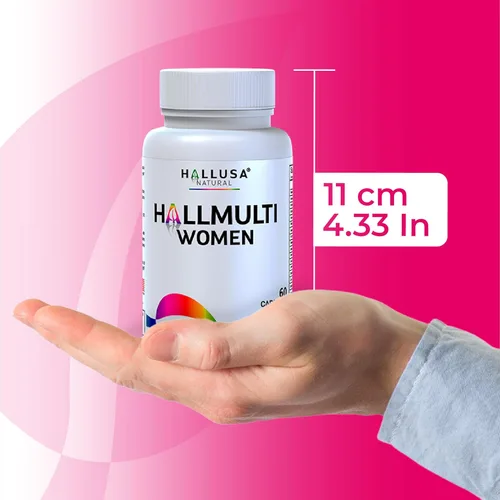 Miniatura 8 de HallMultiWomen - Multivitamínico para mujeres 60 cápsulas con biotina, zinc, magnesio, vitaminas A, C, D, E y complejo B Suplemento diario