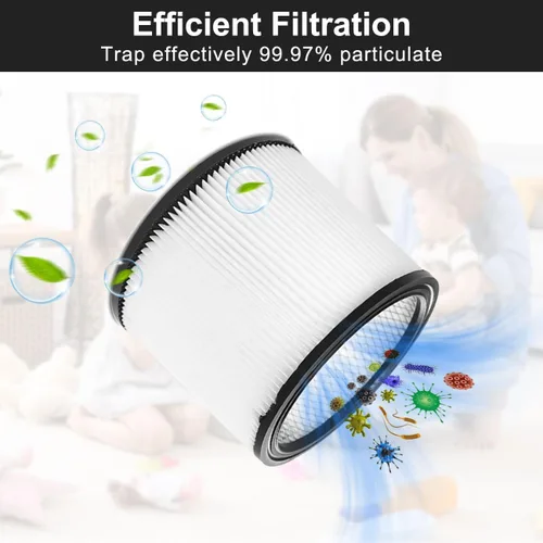 Miniatura 3 de Filtro de repuesto para aspiradora Shop Vac 90304 90350 90333 903-04-00 9030400 de 5 galones y filtro grande para húmedo y seco