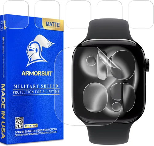 Miniatura 7 de ArmorSuit Paquete de 6 protectores de pantalla para Apple Watch Series 9/8/7 (1.614 pulgadas) Dry-Shield HD Clear TPU Dry Installation Film