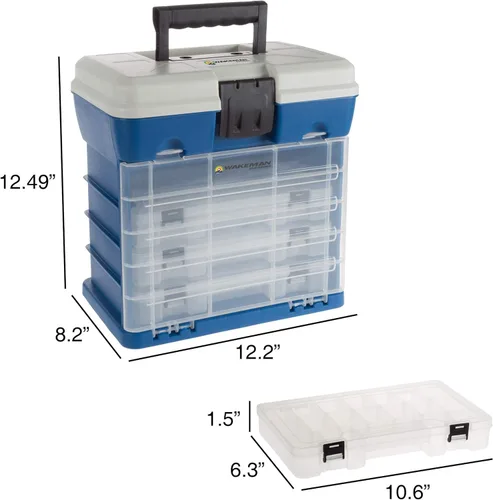 Miniatura 6 de Wakeman - Organizador de caja de aparejos de plástico duradero y suministros para manualidades