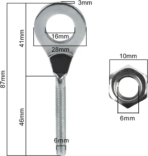 Miniatura 2 de FLYPIG Ajustador de tensor de eje de cadena de 0.59 pulgadas y 0.591 in para Coleman ct200u ct200u-ex Massimo MB200 para 50cc-125cc ATV Pit Dirt