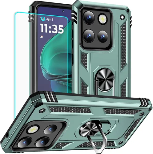Miniatura 12 de Yiakeng Funda para Moto G Stylus 5G 2023, Motorola G Stylus 5G 2023 con protector de pantalla HD, fundas protectoras de grado militar con anillo