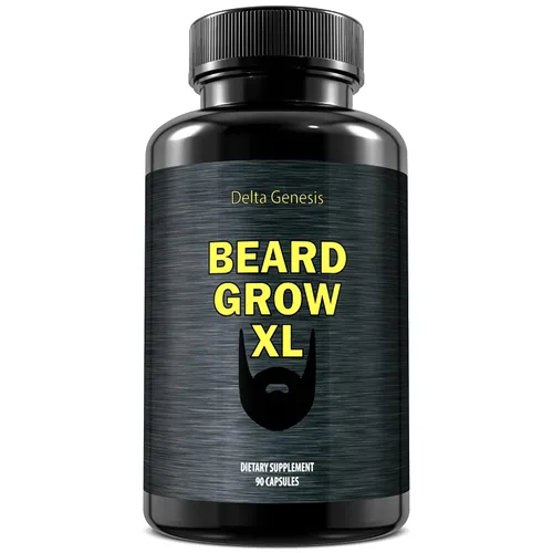 Beard Grow XL | Suplmento para vello facial | Las vitaminas N 1 para el crecimiento del vello en hombres | Para una barba más gruesa y más tupida