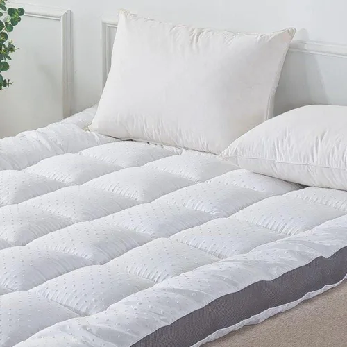 Miniatura 2 de Cubrecolchón Queen – Protector de almohada alternativa de plumón de lujo de felpa de calidad – Funda de colchón extra gruesa (tamaño queen)