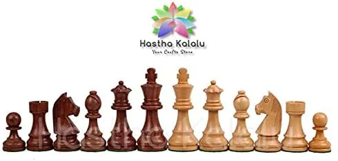 Miniatura 4 de Hastha Kalalu Staunton Style/Torneo Series Sheesham/Piezas de Ajedrez Palisandro Indio, Pesado, Caballero Alemán, Altura Rey 3.75" (3.75")
