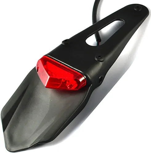 Yibid Lámpara de freno LED universal con montaje en guardabarros trasero para Honda XR250 XR400 XR650 Yamaha, motocicleta todoterreno personalizada
