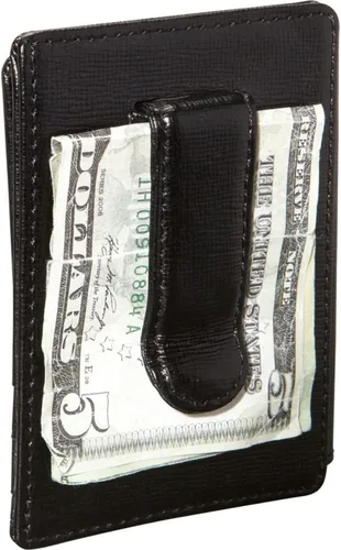 Miniatura 3 de Cartera de piel auténtica Saffiano con clip de identificación