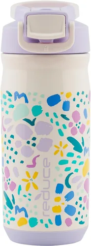 Reduce Hydrate Pro Kids - Botella de agua aislada de acero inoxidable de 14 onzas con pajilla, vaso a prueba de derrames para niños, retención de