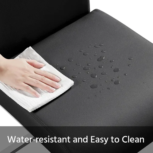 Miniatura 7 de Yaheetech Juego de 2 sillas de comedor modernas tapizadas de piel sintética con respaldo alto y patas metálicas cromadas para cocina, sala de estar