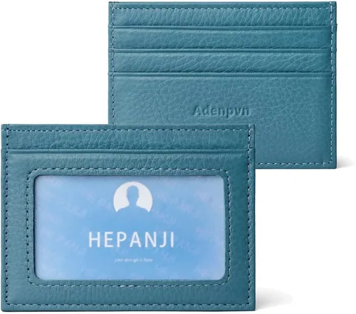 Miniatura 25 de Cartera de tarjeta de crédito de cuero genuino, billetera minimalista, inserciones de billetera delgada, 003, Estuche para tarjetas de crédito