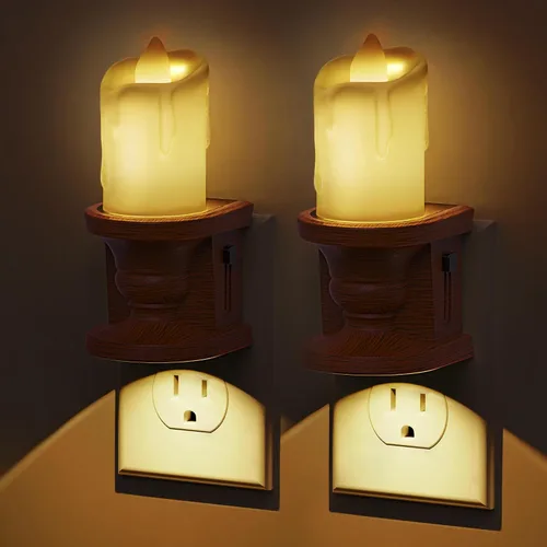 Miniatura 12 de L LOHAS LED - Luz de noche en forma de vela sin llama, luz nocturna enchufable, sensor de crepúsculo a amanecer regulable con rotación de 350°