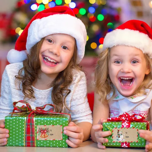 Miniatura 6 de Outus 500 etiquetas de Navidad, etiquetas autoadhesivas de regalo para regalos de Navidad, etiquetas de nombre de Navidad, etiquetas para papel