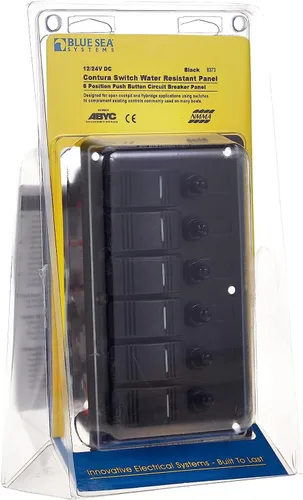 Blue Sea SystemsPANEL H2O 12VDC CLB 6POS BK VERT