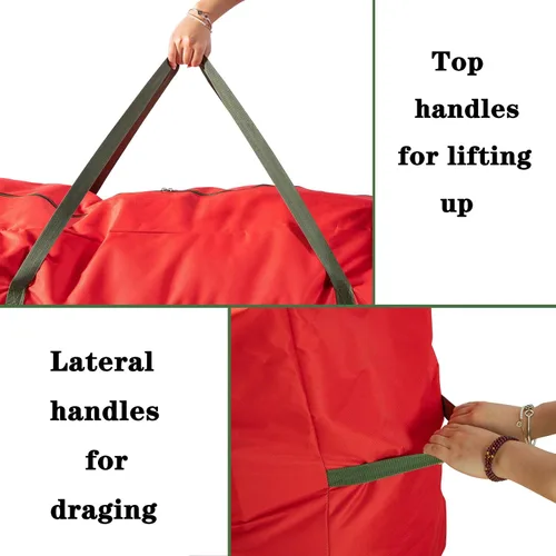 Miniatura 4 de Bolsa de almacenamiento grande y resistente para árbol de Navidad, se adapta a árboles desmontados de hasta 9 pies, 65 x 15 x 29 pulgadas, bolsa