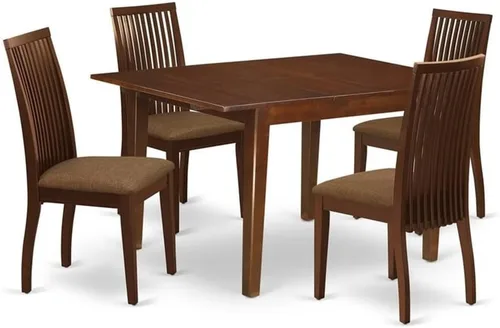 Miniatura 7 de East West Furniture MLIP3-MAH-C Juego de mesa de comedor de 3 piezas contiene una mesa de comedor rectangular con hojas de mariposa y 2 sillas