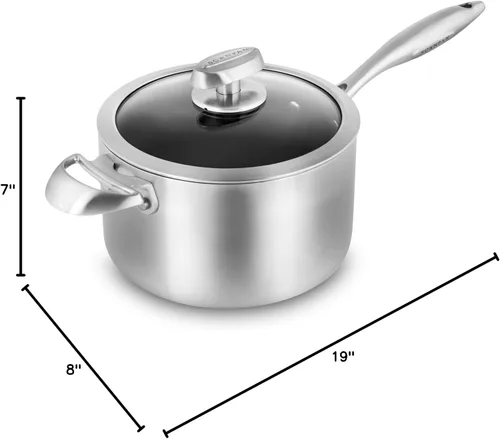 Miniatura 8 de Scanpan CX+ - Cacerola antiadherente Stratanium Plus de 4 cuartos de galón, acero inoxidable de 5 capas