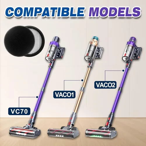 Miniatura 2 de Paquete de 2 filtros de repuesto para aspiradora compatibles con aspiradora inalámbrica SMOTURE VAC01/VAC02/VC70 y filtro de aspiradora ozeeco EC01