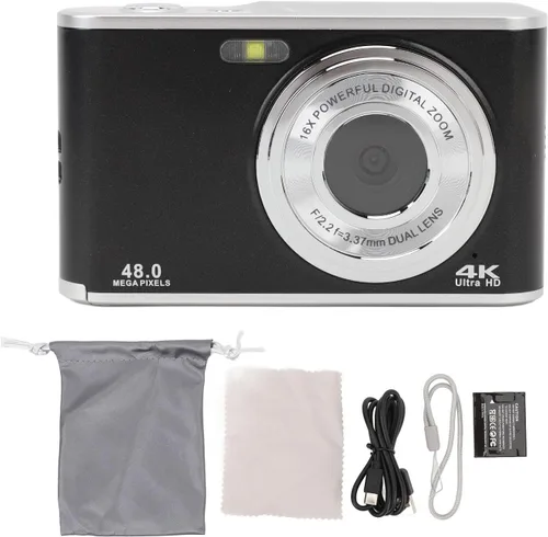 Miniatura 2 de Cámara digital 4K, cámaras de enfoque automático de 48 MP para fotografía, cámara compacta de vlogging con cámara dual, punto de zoom 16X y cámara