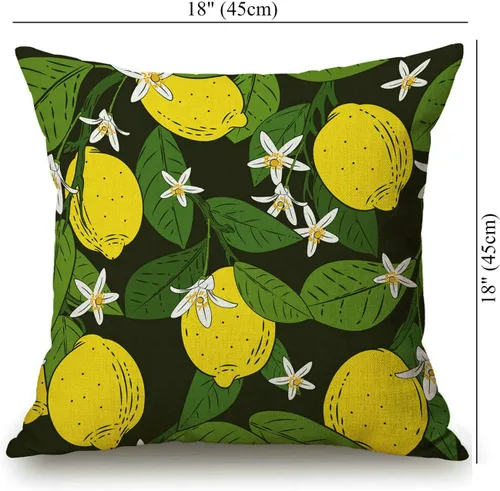 Miniatura 40 de Solekla Funda de almohada cuadrada de lino y algodón con flores blancas y negras, funda de cojín decorativa para sofá de 18 x 18 pulgadas Sl157