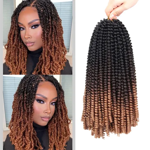 Miniatura 54 de Paquete de 2 cabello para trenzas en espiral de 8 pulgadas, cabello Spring Twist para rastas falsas, rastas de mariposa, cabello para trenzas, fibra