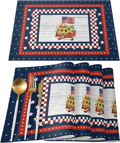 Miniatura 63 de Juego de 4 manteles individuales Boho de otoño, calabazas de acuarela para Acción de Gracias, resistentes al calor, lavables, para mesa, manteles