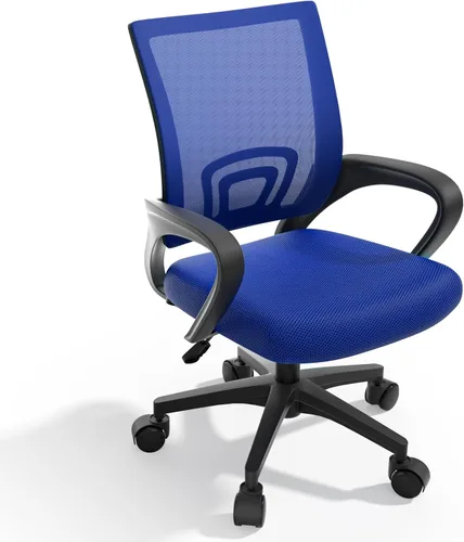 Miniatura 14 de Magshion Silla de oficina, silla ergonómica de escritorio de malla con respaldo medio, silla de computadora con ruedas con soporte lumbar y cómodos