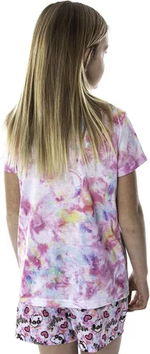 Miniatura 4 de INTIMO Peanuts - Pijama de Snoopy para niña So Fab Tie Dye Camisa y pantalones cortos de 2 piezas, Tie-Dye
