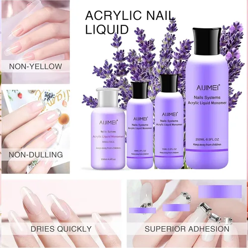 Miniatura 4 de Monómero líquido acrílico para sistema de uñas, 4.1 fl oz/4fl.oz para aplicación de polvo acrílico, monómero acrílico para uñas acrílicas