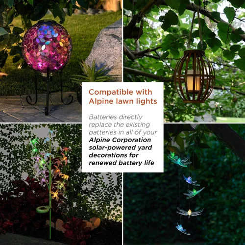 Miniatura 8 de Alpine Corporation AA Ni-CD Baterías recargables de repuesto para luces de jardín alimentadas por energía solar, juego de 4