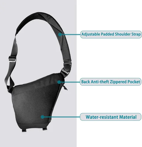 Miniatura 7 de FLWVOG Bolsa de transporte oculta para hombres, bolsas cruzadas para pistolas pequeñas y medianas, bolsa Ccw, bolsas EDC para senderismo, viajes