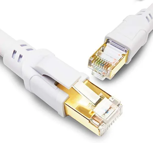 CAT8 Cable de Ethernet, alta velocidad, 40 Gbps, 2000 MHz, SFTP, cable de Internet de red LAN con conector RJ45 chapado en oro para router, módem,