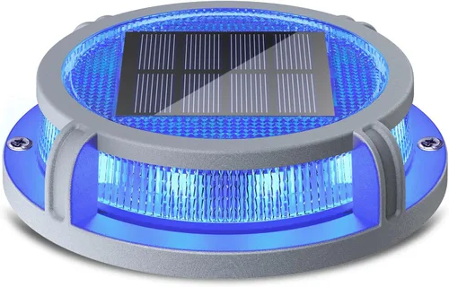 SIEDiNLAR Luces solares para cubierta al aire libre, 2 modos, 16 LED, marcadores de entrada, luz de muelle, funciona con energía solar, impermeable,