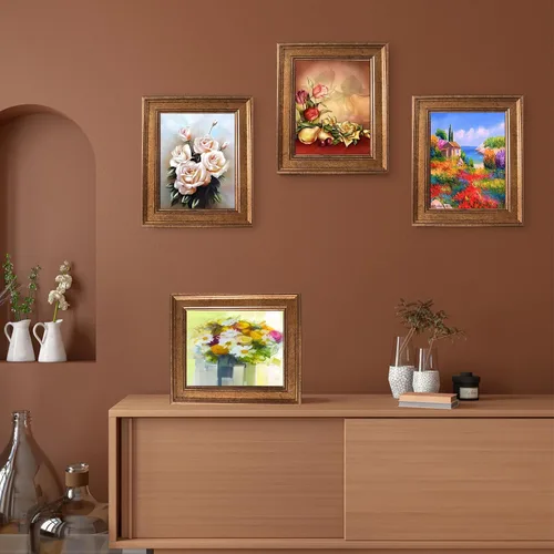 Miniatura 4 de LUCKYLIFE Juego de 4 portarretratos de 8 x 10 pulgadas, color bronce rústico para colgar en la mesa o en la pared