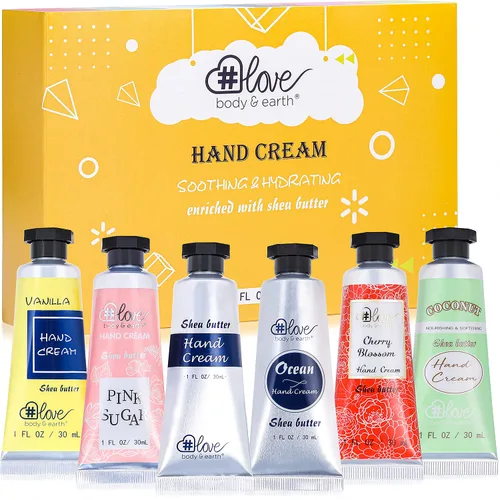 Miniatura 11 de BODY & EARTH # LOVE Set de regalo de crema de manos para mujeres, regalo del día de la madre para mamá, juego de cuidado de la piel con crema