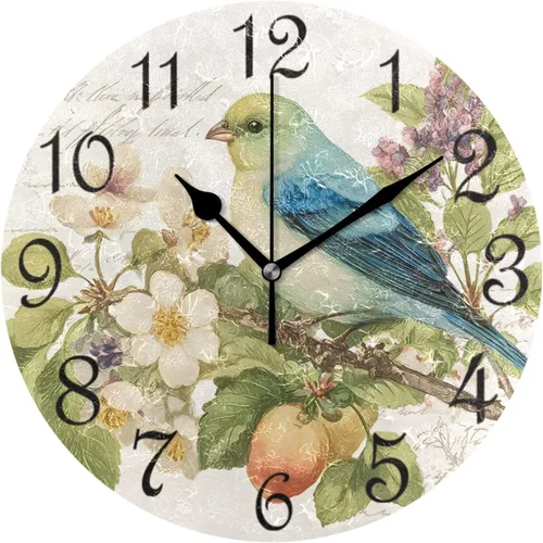 Miniatura 15 de susiyo Reloj de pared de alpaca con diseño de llama, con diseño de animales, silencioso, redondo, sin tictac, funciona con pilas, creativo