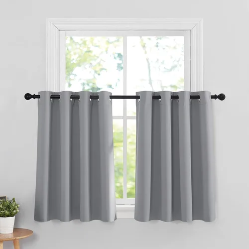 Miniatura 96 de RYB HOME Cortinas opacas de cocina de 36 pulgadas de largo, tratamiento de privacidad para ventanas pequeñas, aislamiento térmico, telón de fondo
