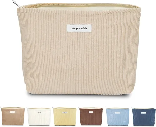 Miniatura 16 de Sminra Bolsa de Maquillaje Bolsa de Cosméticos Bolsa de Aseo de Lona Preppy para Mujeres Linda Bolsa con Cremallera Organizador Accesorios de Viaje