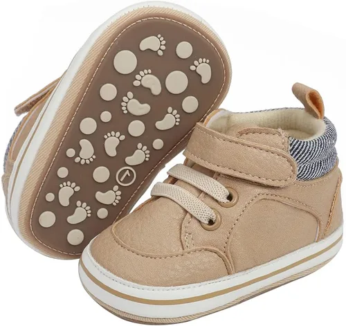 Miniatura 39 de COSANKIM Zapatos deportivos para bebé niño y niña, zapatos de tobillo altos, antideslizantes, suela suave, zapatos de cuna para niños pequeños