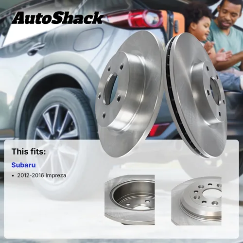 Miniatura 2 de AutoShack Rotores de freno perforados y ranurados delanteros y traseros Reemplazo para Subaru Impreza 2.0L AWD 2012-2016 Recubrimiento E negro