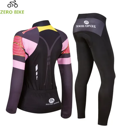Miniatura 17 de Traje de ciclismo acolchado de gel 3D transpirable de manga larga para mujer, conjunto de pantalones de malla con protección UV