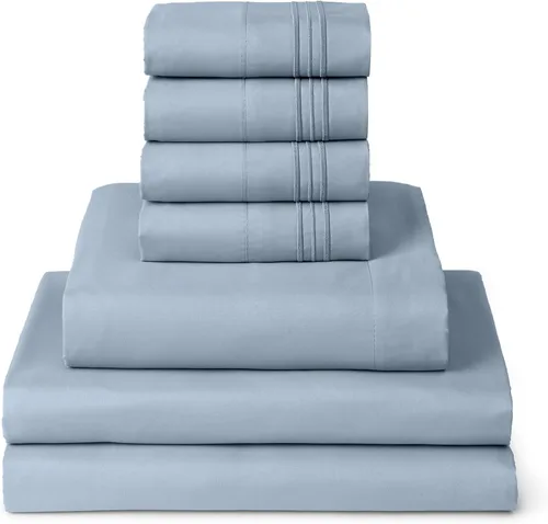 Miniatura 83 de Mellanni Juego de Sábanas Split King - Colección Icónica de 7 Piezas para Ropa de Cama, (Incluye 4 Fundas de Almohada), Bolsillo Profundo de 16 1394
